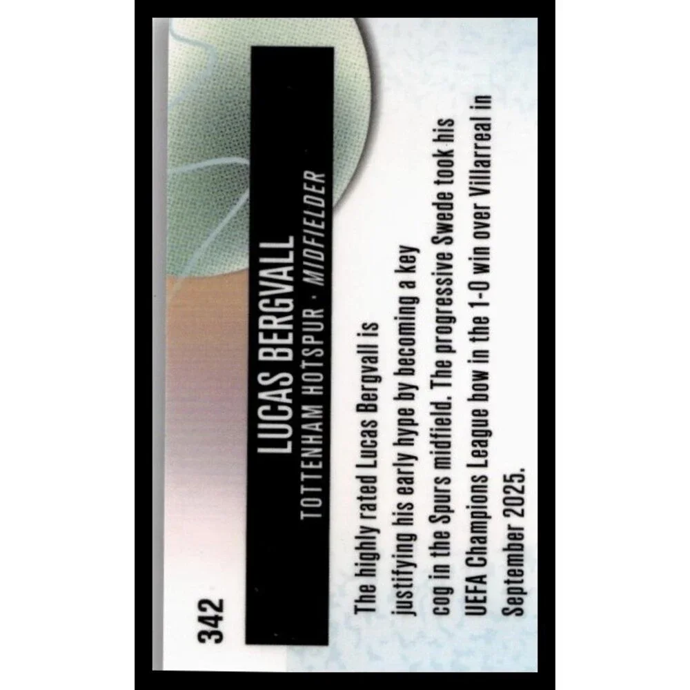 2025-26 Finest UEFA Lucas Bergvall Purple Checkerboard Refractor #/99 Spurs